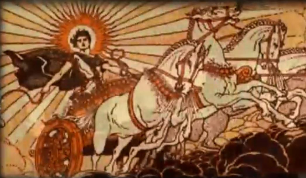 богът на Слънцето кара колесница